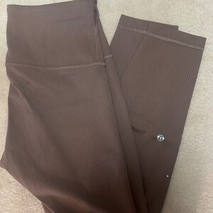 lululemon athletica brown high-waist ribbed leggings
